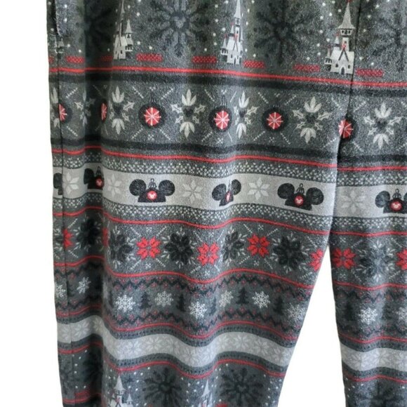Disney Parks Womens Pajama Lounge Pants Size S Gray Authentic Original Fair Isle - Picture 4 of 6